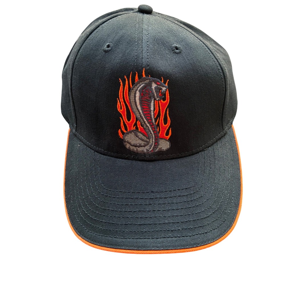 Drew Pearson Marketing Black Cobra Snake Fire Flame Hat One Size Fits All